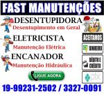 Fast Manutenções 19-3327-0091 Desentupidora Eletricista Encanador no Guanabara em Campinas