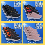 Kits 4 pares de tenis unisex