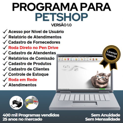 Programa para Petshop e Veterinária  Produtos e Serviços v1.0 - Fpqsystem 718446