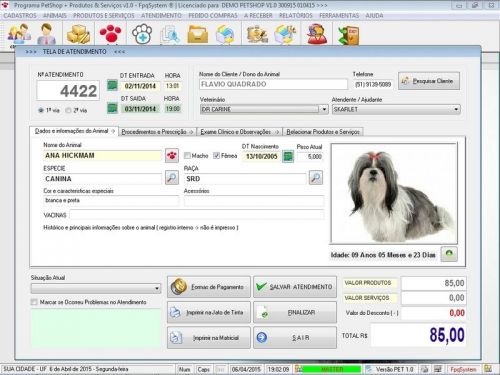 Programa para Petshop e Veterinária  Produtos e Serviços v1.0 - Fpqsystem 718448