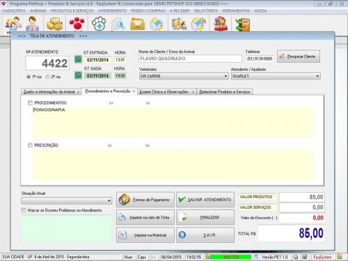 Programa para Petshop e Veterinária  Produtos e Serviços v1.0 - Fpqsystem 718449