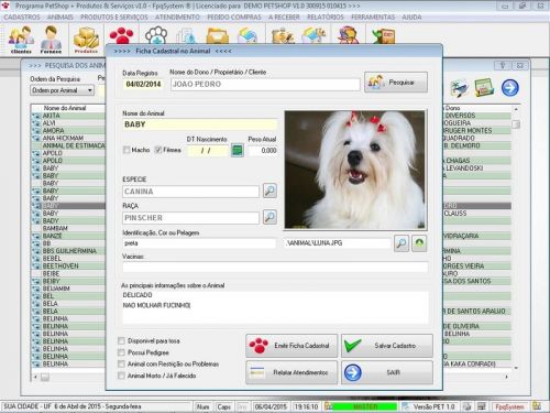 Programa para Petshop e Veterinária  Produtos e Serviços v1.0 - Fpqsystem 718451