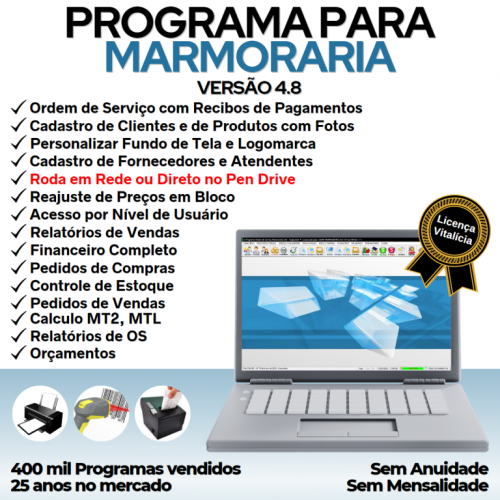 Programa Ordem de Serviço para Marmoraria  Vendas  Financeiro v4.8 - Fpqsystem 718455