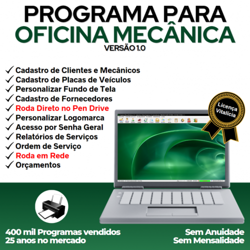 Programa para Oficina Mecanica Ordem de Serviço e Orçamentos v1.0 - Fpqsystem 718457