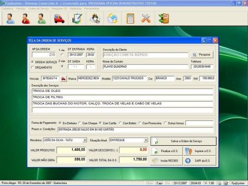 Programa para Oficina Mecanica Ordem de Serviço e Orçamentos v1.0 - Fpqsystem 718459