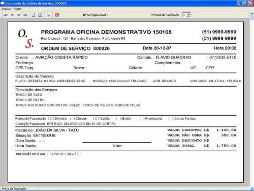 Programa para Oficina Mecanica Ordem de Serviço e Orçamentos v1.0 - Fpqsystem 718460