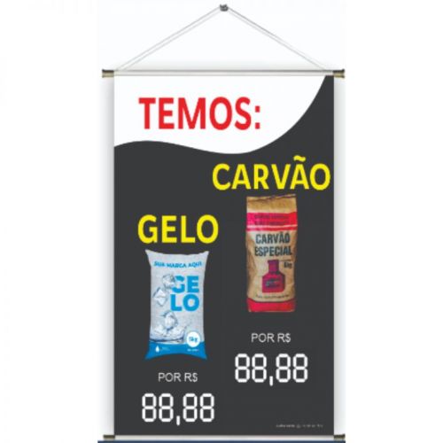 Banner 100 x 80 cm para o comércio em Lona de 280 g - Impermeável ou seja pode molhar 724449