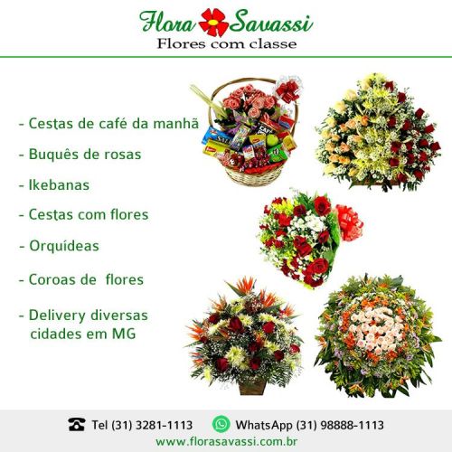 Barão de Cocais Floricultura flores cesta de café da manha e coroa de flores em Barão de Cocais Mg 716670