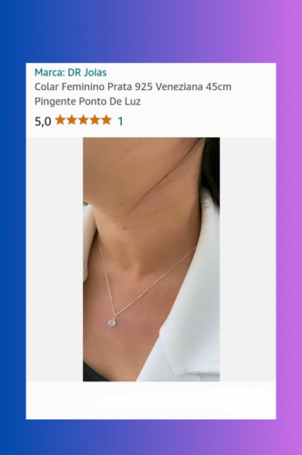 Colar de prata feminino com pingente 712979