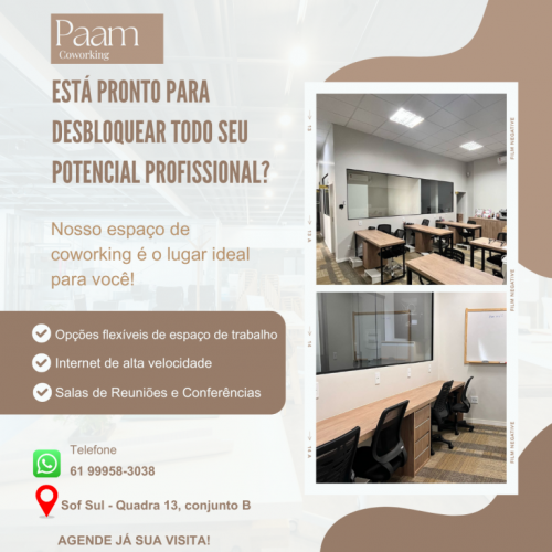 Coworking em Brasilia - Paam - Salas Privativas Reuniões e Eventos 728239