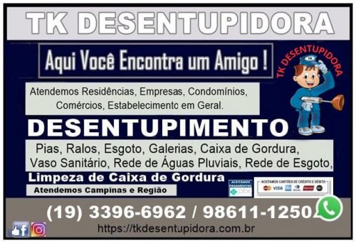 Desentupidora Campinas Mansões Santo Antônio Campinas 19 98611-1250  669981