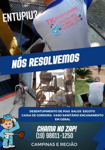 Desentupidora em Campinas - Desentupir Caixa de Gordura Atendimento 24horas Orçamento Grátis  646349