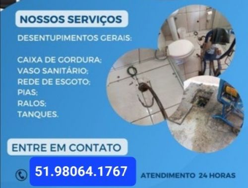 Desentupidora em Porto Alegre e Regiões Metropolitanas 051 98064-1767 Whatsapp - Fone  645718