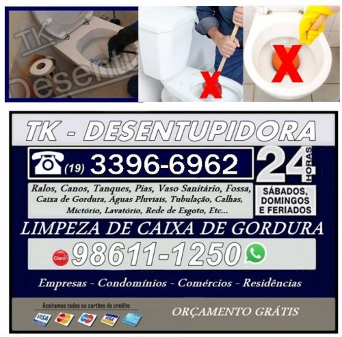 Desentupidora no Jardim Garcia em Campinas Desentupimento de Caixa de Gordura em Campinas 621537