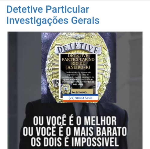 Detetive Particular especialista em reconciliação  727201