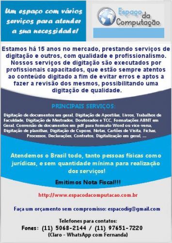 Digitação de contatos de cartões de visitas em planilha ou para o formato de agenda de celulares 722176