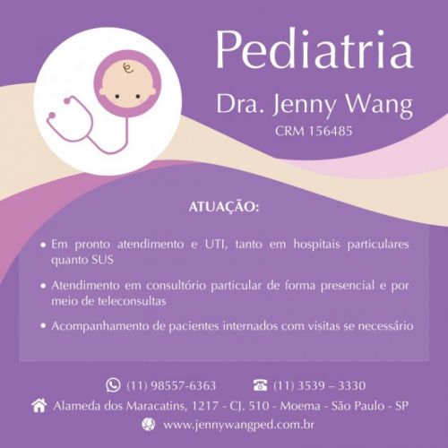 Dra. Jenny Wang pediatra atendimento português inglês e chinês em São Paulo região Moema 736774