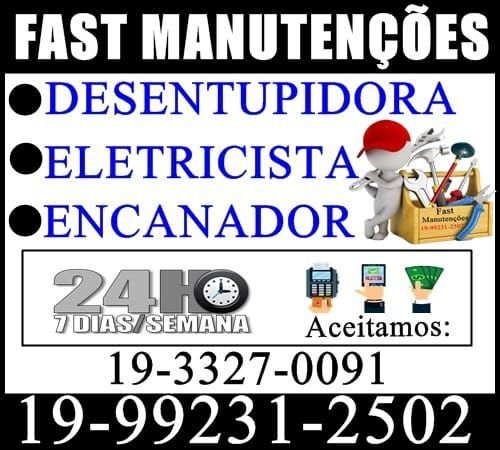 Fast Manutenções 19-3327-0091 Desentupidora Eletricista Encanador no Bosque em Campinas. 717670