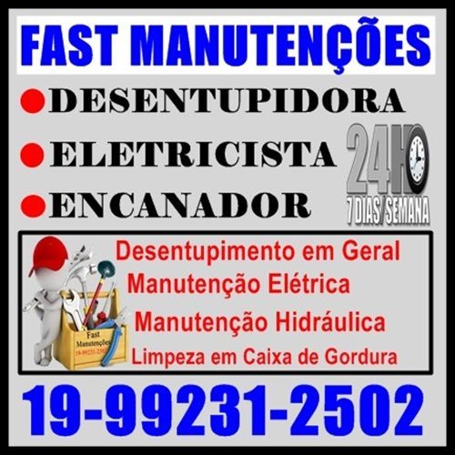 Fast Manutenções em Campinas 19-3327-0091 Serviço de Desentupidora no Vila Proost de Souza em Campinas. 733480