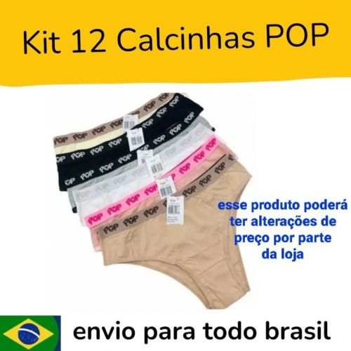 Kit com 12 calcinhas de algodão 711709