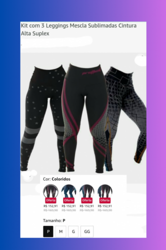 Kit com 3 calças Leggings  712795