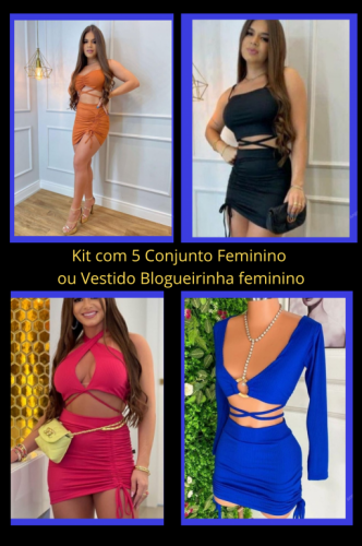 Kit com 5 Conjunto Feminino ou Vestido Blogueirinha 717300