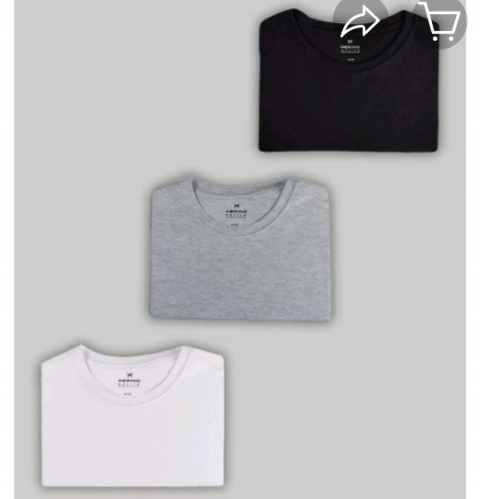 Kit com três camisas masculinas básicas slim 723418