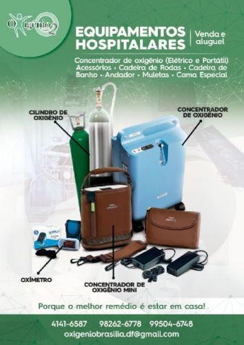 Kit Concentrador de Oxigênio - Aluguel de Equipamentos 61-4141-6587 696858