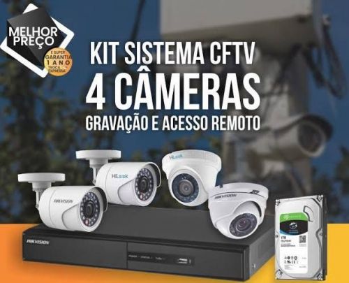 Kit de 4 câmeras completo com gravação e Alta resolução instalado  738932