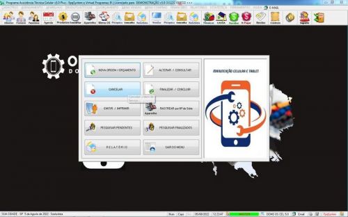Programa Ordem de Serviço Assistência Técnica Celular  Vendas  Financeiro  Estatística v5.0 - Fpqsystem 654557