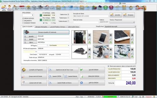 Programa Ordem de Serviço Assistência Técnica Celular  Vendas  Financeiro  Estatística v5.0 - Fpqsystem 654558