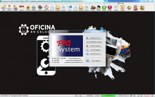 Programa Ordem de Serviço Assistência Técnica Celular  Vendas  Financeiro  Estatística v5.0 - Fpqsystem 654567