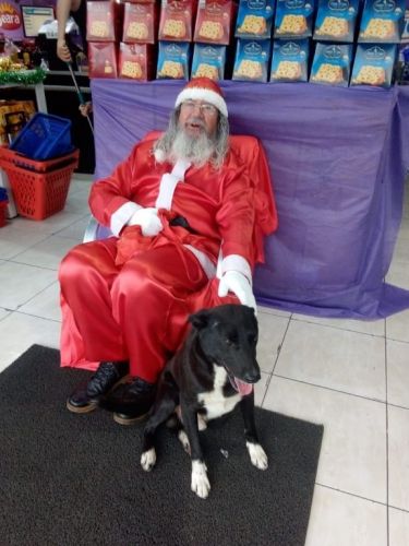  locutor fantasiado de papai Noel lojas  peças e acessórios para motos  loja de carros   725174