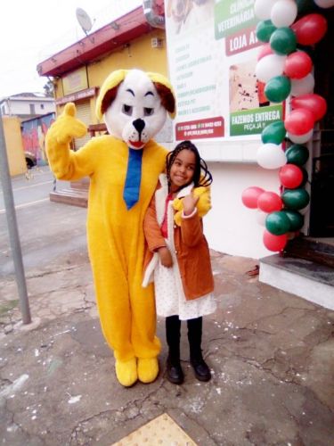 locutor e   mascote  do cachorro  pdv ação de marketing produtos para animais  719375