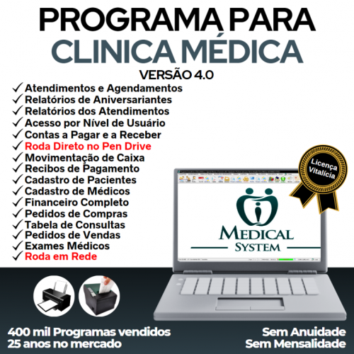 Programa Consultório e Clinica Médica com Agendamento Vendas e Financeiro v4.0 - Fpqsystem 718745