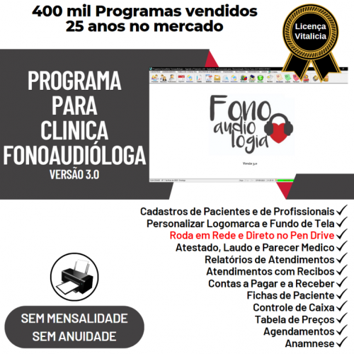 Programa Gerenciar Clinica Fonoaudióloga com Agendamento Financeiro v3.0 Plus - Fpqsystem 718826