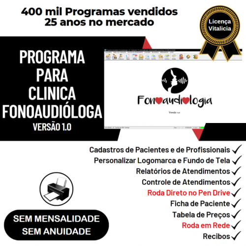 Programa Gerenciar Clinica Fonoaudióloga v1.0 - Fpqsystem 718824