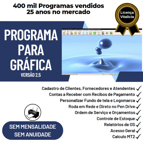 Programa Gráfica Rápida com Cadastro de Clientes e Serviços v2.5 - Fpqsystem 718564