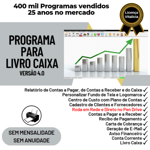 Programa Livro Caixa Financeiro Completo v4.0 Plus - Fpqsystem 718753