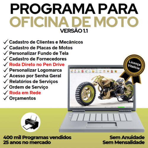 Programa Ordem de Serviço para Oficina Mecânica Moto v1.1 - Fpqsystem 718908