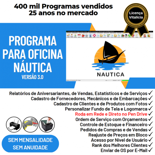 Programa Ordem de Serviço para Oficina Nautica  Financeiro  Agendamento v3.0 Plus - Fpqsystem 718817