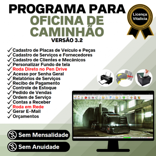 Programa Os Oficina Mecânica Caminhão Vendas Estoque v3.2 - Fpqsystem 718911