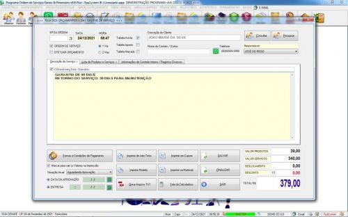 Programa Os Serviços Gerais com Vendas Financeiro e Estatística v6.6 Plus Whatsapp - Fpqsystem 600801