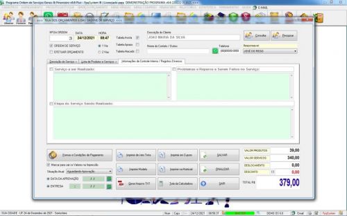Programa Os Serviços Gerais com Vendas Financeiro e Estatística v6.6 Plus Whatsapp - Fpqsystem 600802