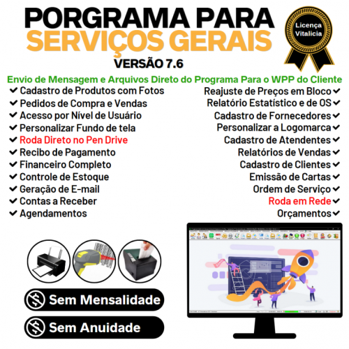 Programa Os Serviços Gerais com Vendas Financeiro e Estatística v7.6 Plus Whatsapp - Fpqsystem 718848