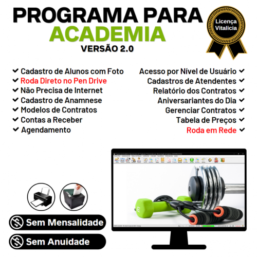 Programa para Academia com Agendamento e Contrato v2.0 - Fpqsystem 718797