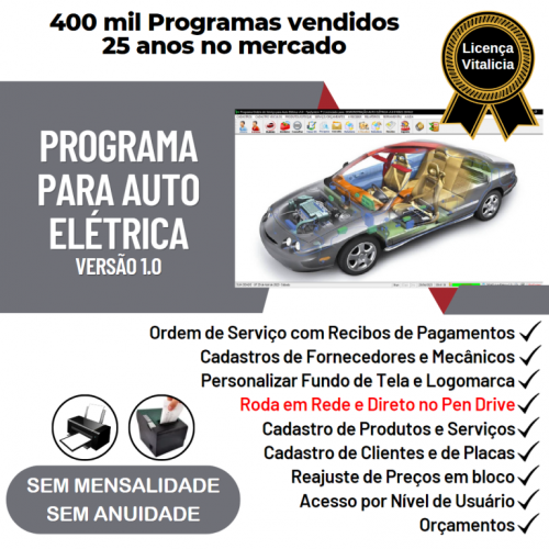 Programa para Autoelétrico Ordem de Serviço e Orçamentos v1.0 - Fpqsystem 718532