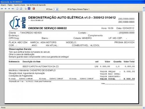 Programa para Autoelétrico Ordem de Serviço e Orçamentos v1.0 - Fpqsystem 718537