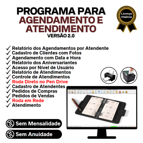 Programa para Cadastro de Clientes Agendamento e Atendimento v2.0 - Fpqsystem 718582