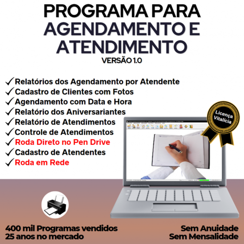 Programa para Cadastro de Clientes Agendamento e Atendimento v1.0 - Fpqsystem 718583